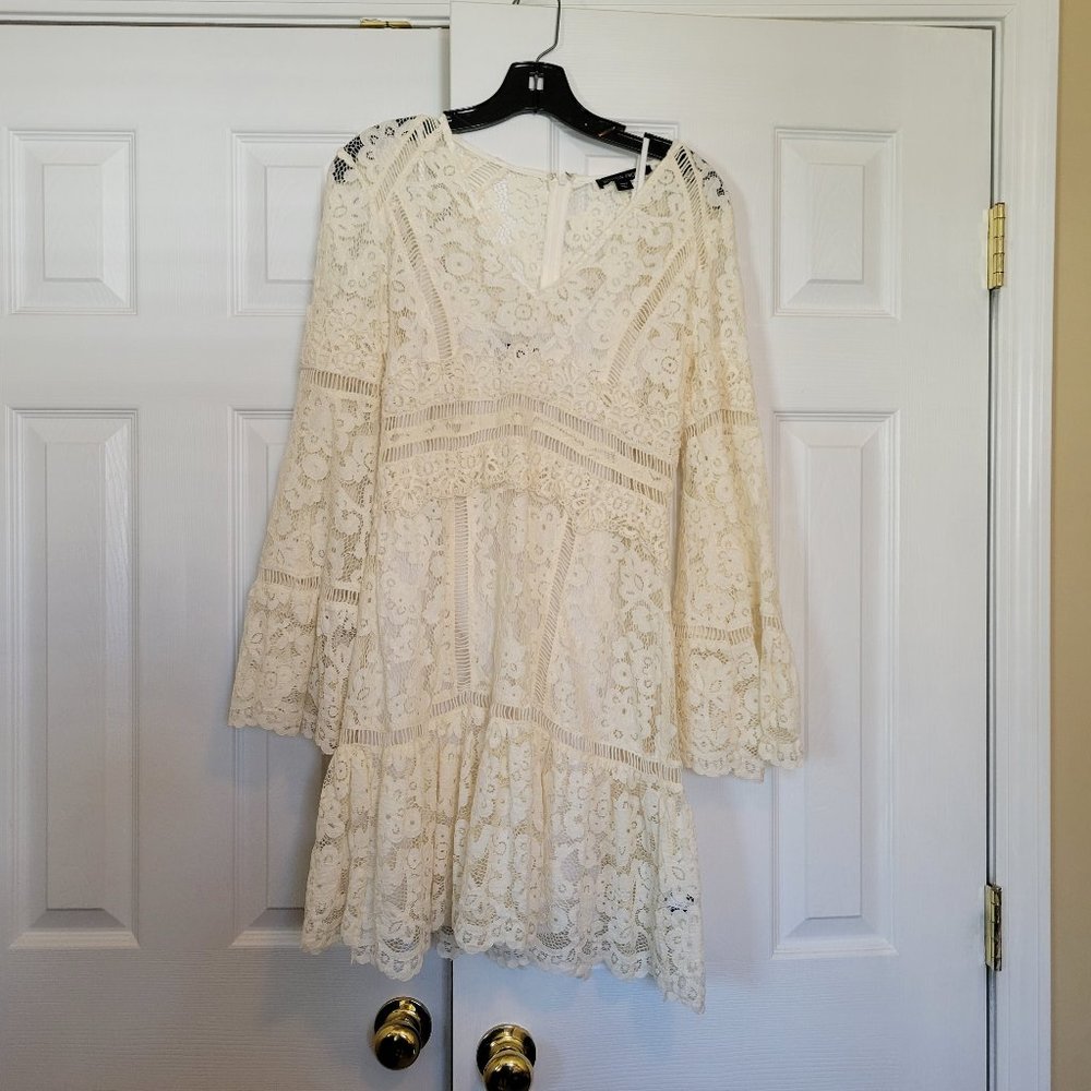 Boston Proper cream lace dress